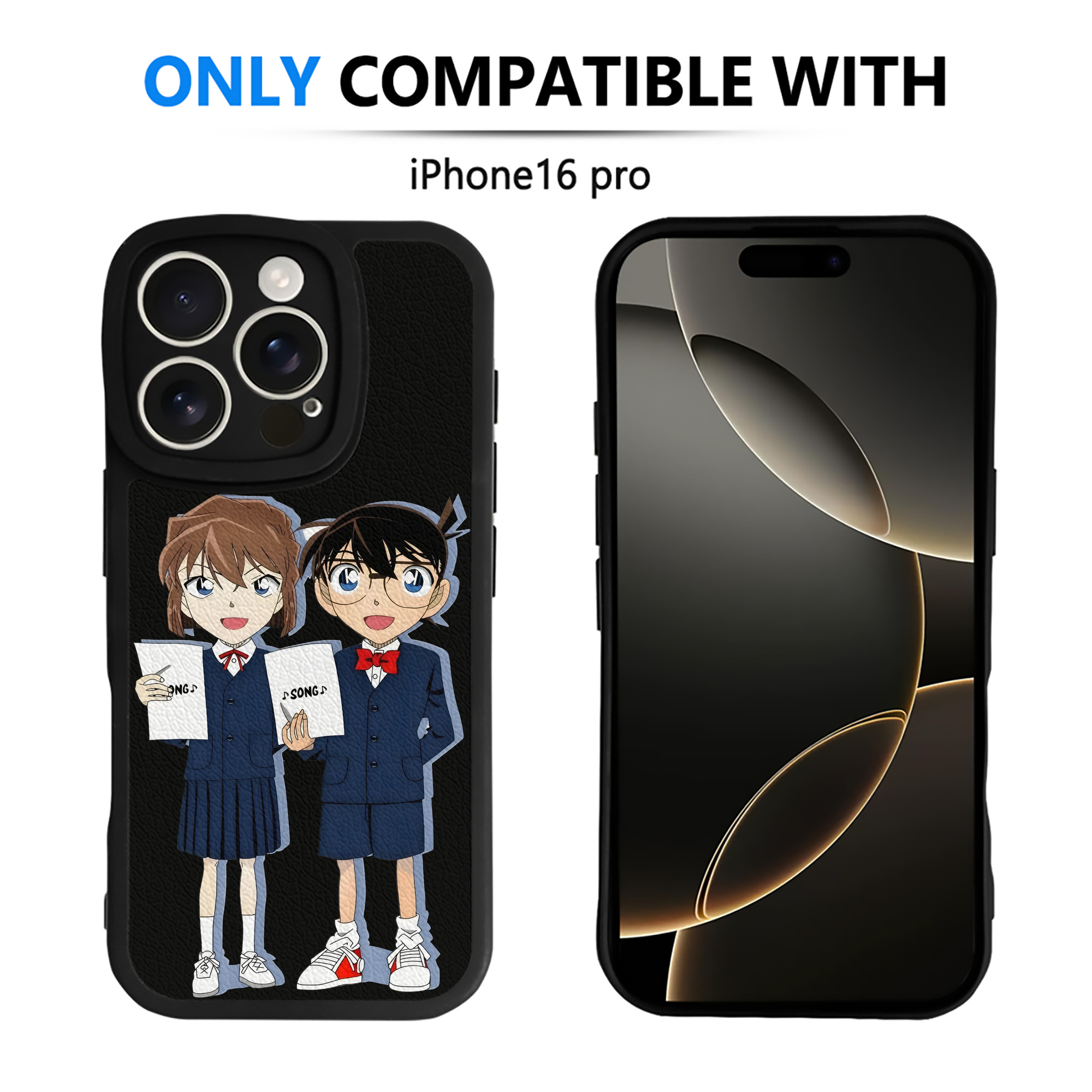 （画像用） 名探偵コナン 灰原 哀 はいばら あい Detective Conan Anita Hailey、Vi Graythorn Haibara Ai 【iPhone 16シリーズ対応】シリコンスマホケース（レザー調） 材質：シリコン